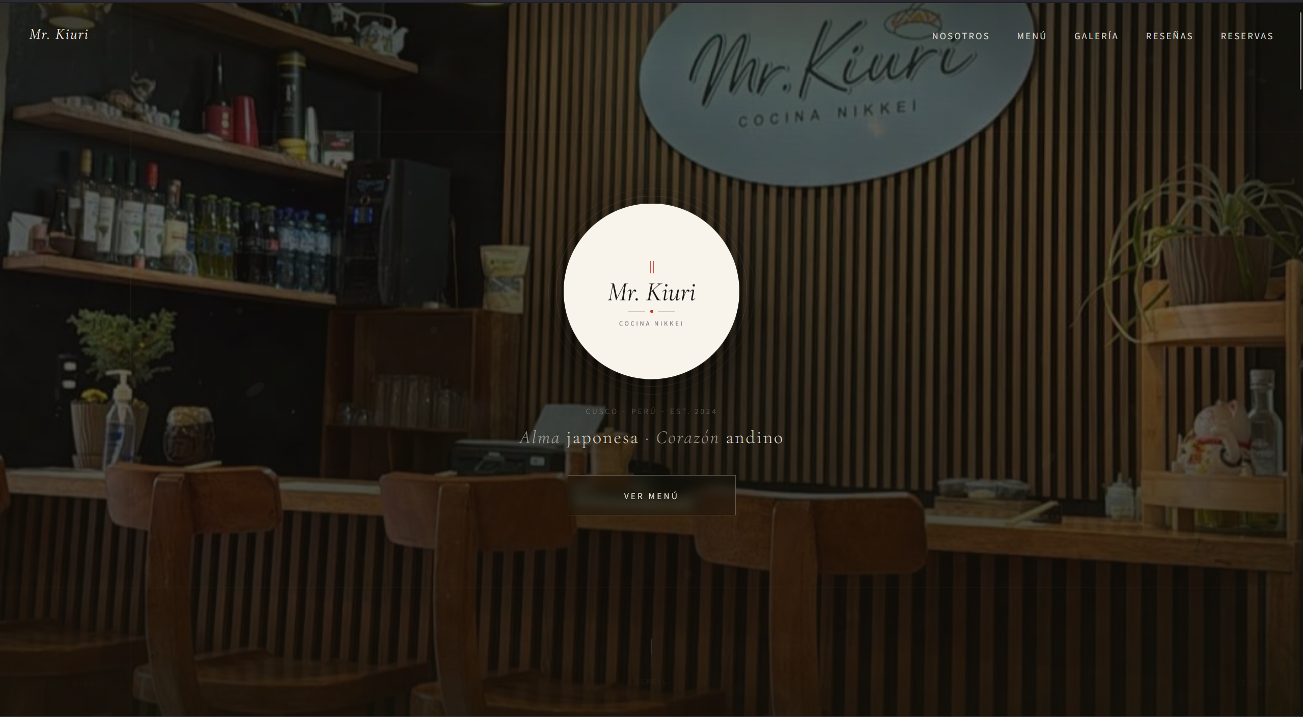 Mr Kiuri sushi restaurant — screenshot van de website